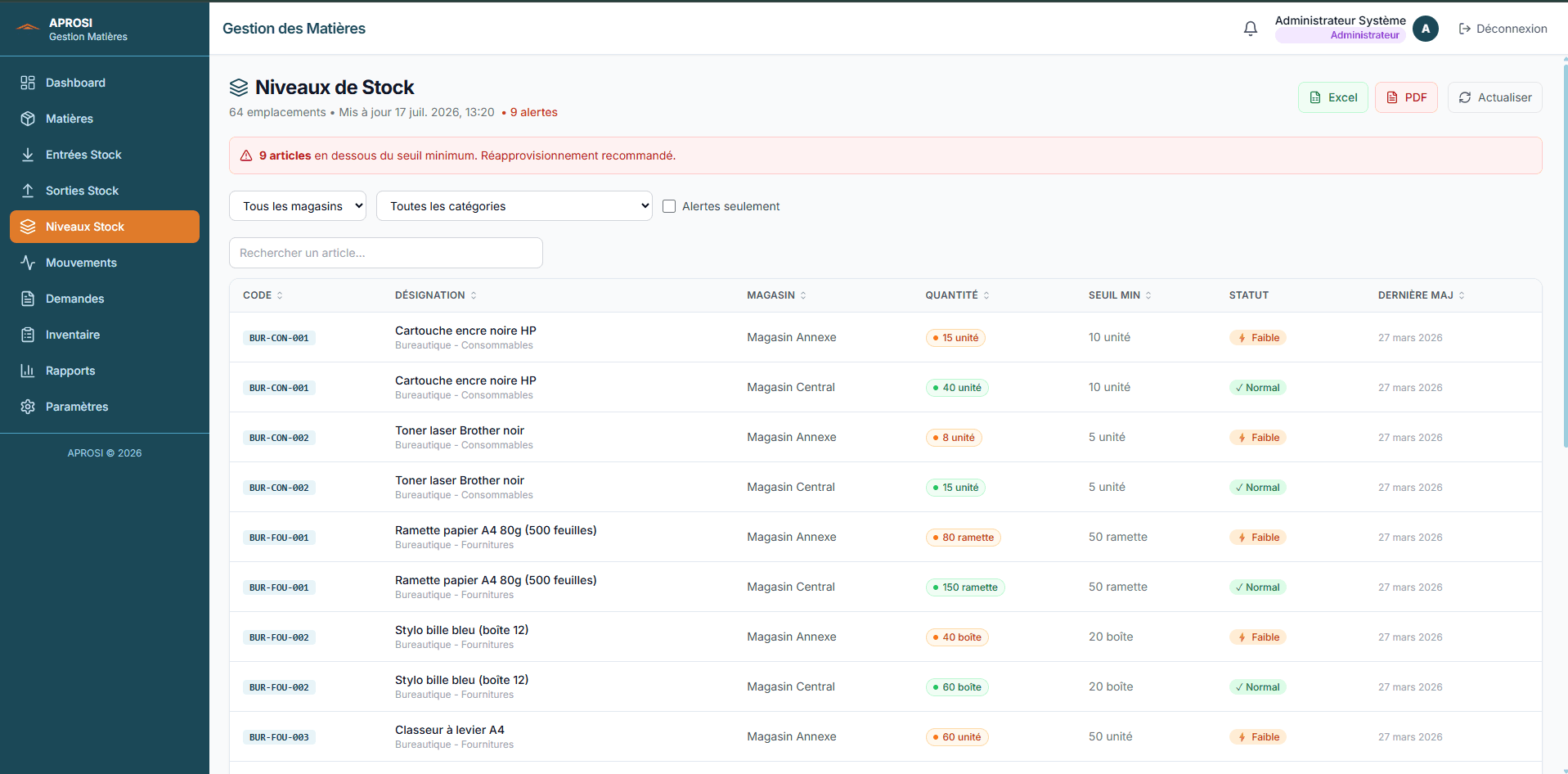 Plateforme de gestion des matériaux — APROSI — visuel 3
