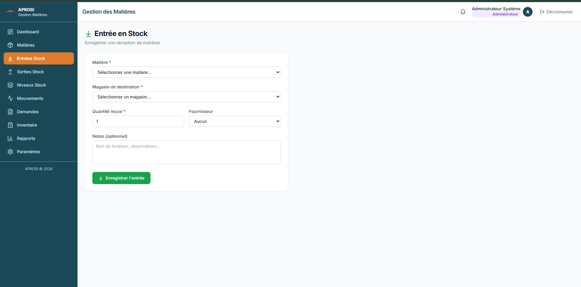 Plateforme de gestion des matériaux — APROSI — visuel 4