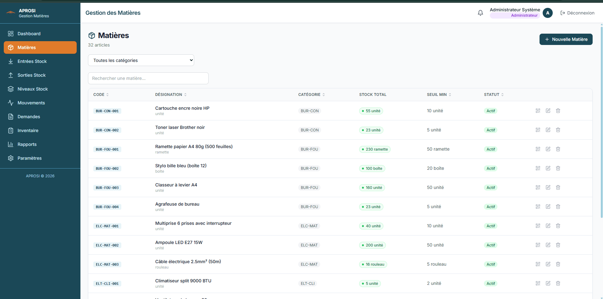 Plateforme de gestion des matériaux — APROSI — visuel 5
