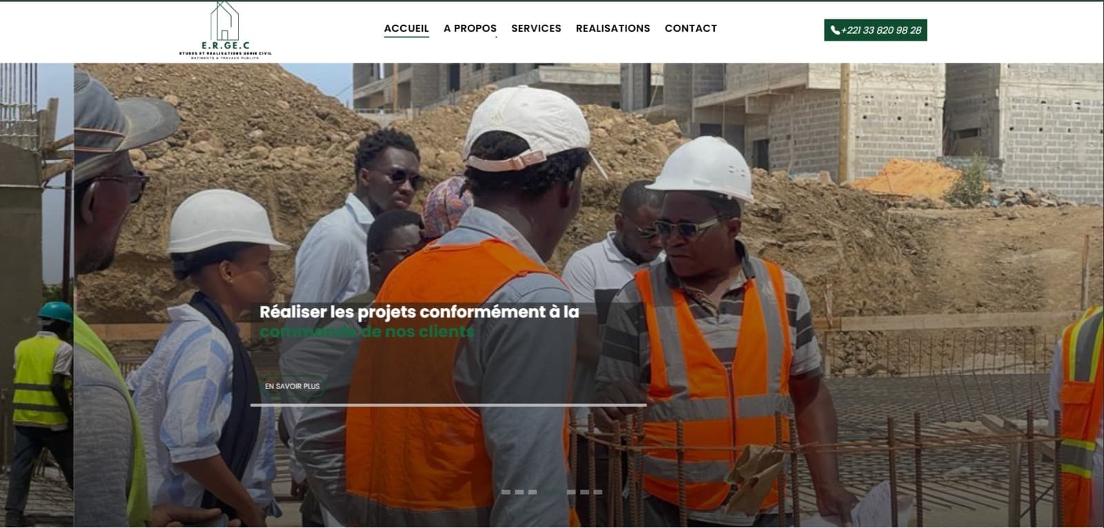 Page d'accueil du site E.R.GE.C