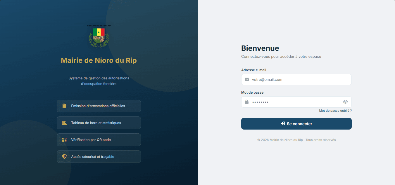 Plateformes municipales — Mairie de Nioro du Rip — visuel 1